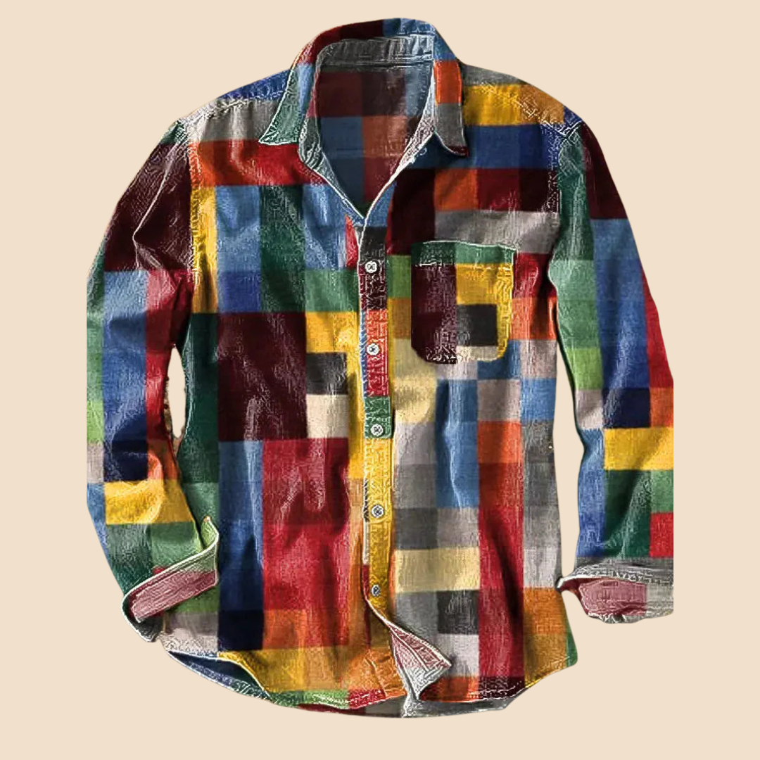 Lenoir|Vintage regnbue skjorte