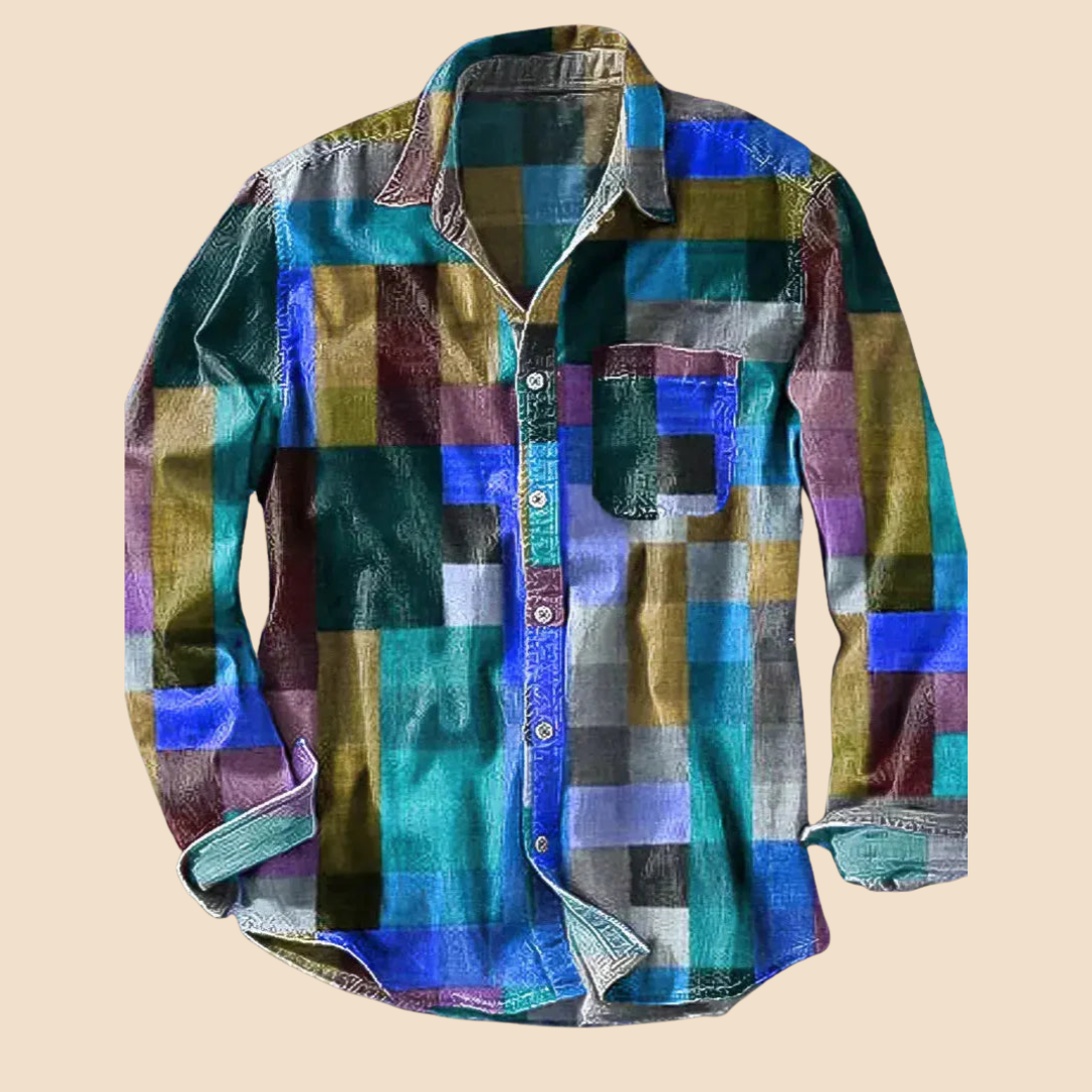 Lenoir|Vintage regnbue skjorte