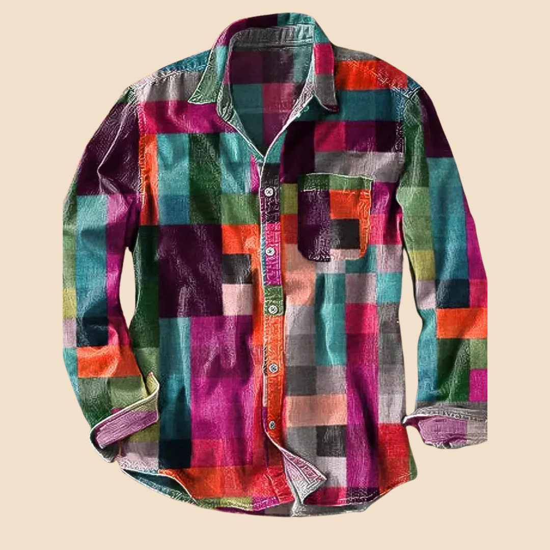 Lenoir|Vintage regnbue skjorte