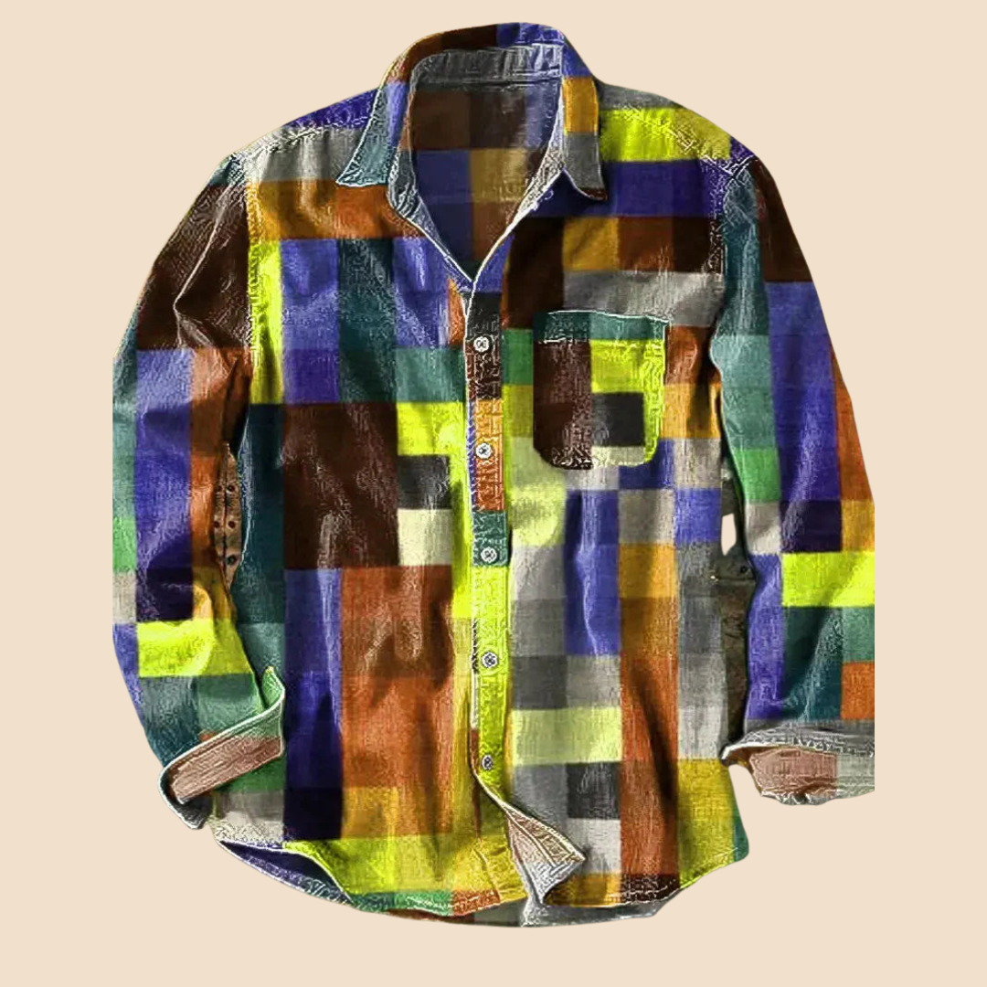 Lenoir|Vintage regnbue skjorte